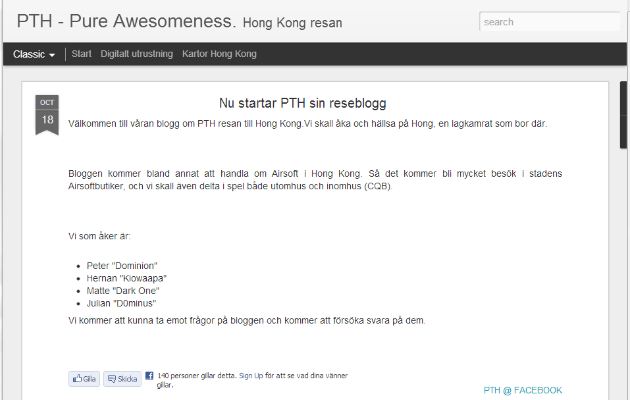 PTH's reseblogg till Hong Kong