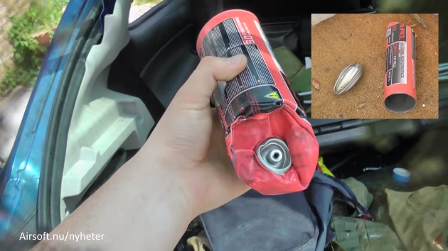 Exploderande gasflaska